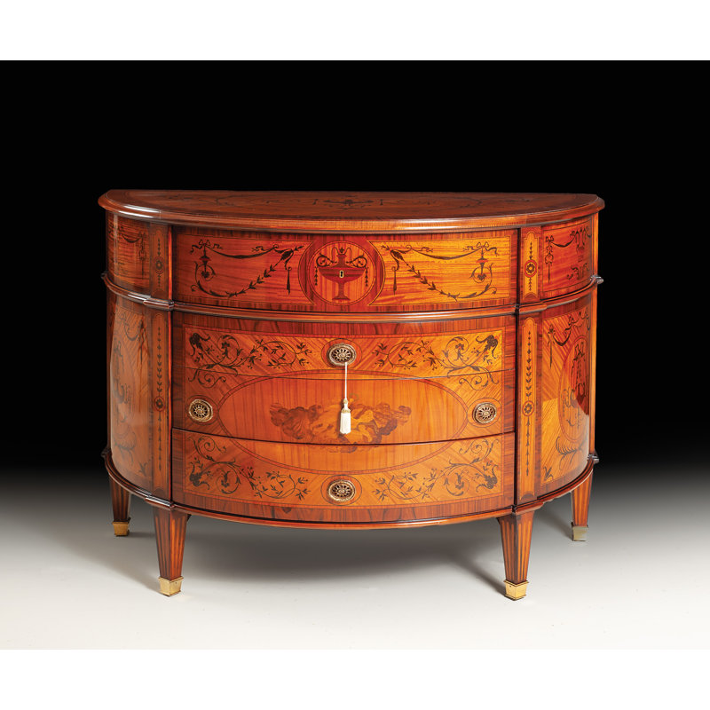 57" Wide 4 Drawer Walnut Wood Sideboard