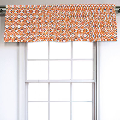 Sateen Geometric Ruffled Window Valance