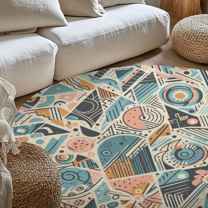 Tapis tressé Artistic Riot, Rond 5 pi