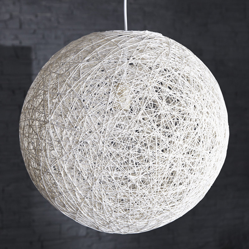 Tiffin 1 - Light Single Pendant, 60cm H x 60cm W x 60cm D, White