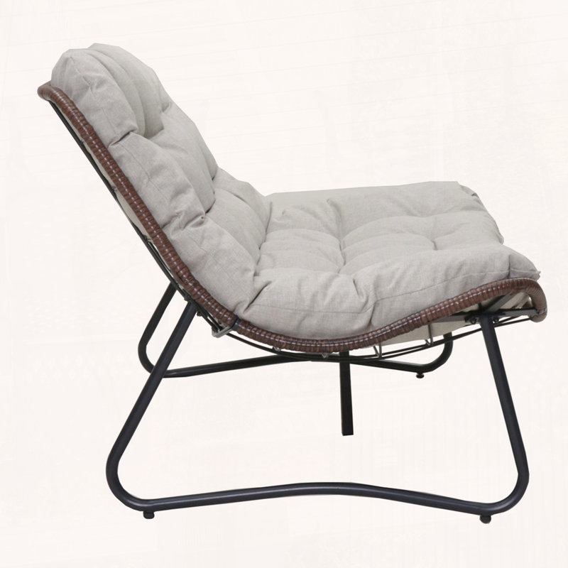 Causeuse de patio, causeuse d'extérieur en osier avec coussin épais de luxe