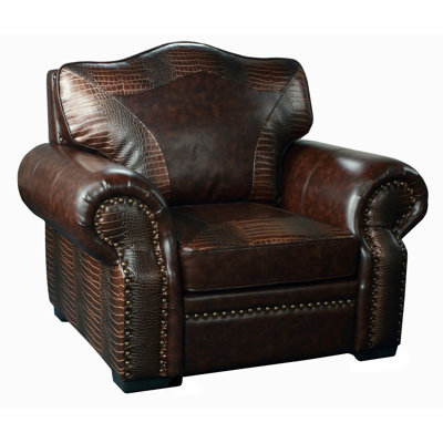 42" Wide Genuine Top Grain Leather Armchair by Canora Grey