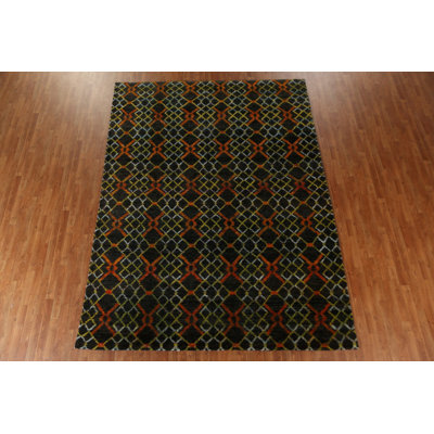 Tapis géométrique marocain noué à la main 9 x 11
