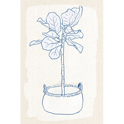 Potted Tree Blue - Wrapped Canvas Painting