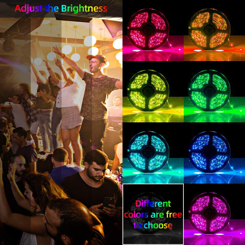 16.4FT Smart Wi-Fi Strip Light with Remote and APP Control Multi Colour