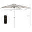 Parasol solaire de 9 pi x 7 pi Outsunny, parasol de patio éclairé à DEL pour table ou base avec inclinaison et manivelle, parasol d'extérieur pour jardin, terrasse, cour, piscine, plage, blanc-29273073