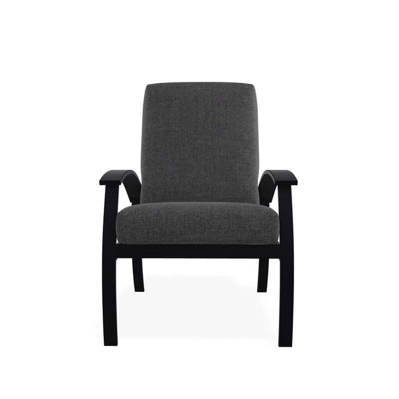 Belle Isle Cushion Deep Seating Arm Chair, Black, Cast Slate Sunbrella® Plainweave