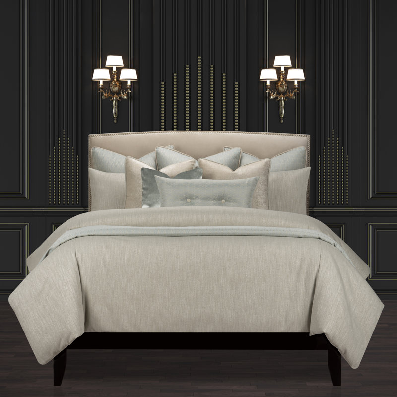 Lumiere Truffle Microfiber Reversible Mid-Century Modern Duvet Cover & Insert, Mushroom