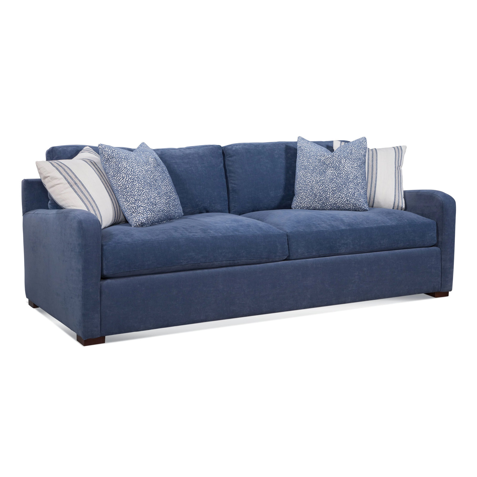 Jeanette 91'' Sofa, Blue Chenille/Velvet Solid;0913-61, Black