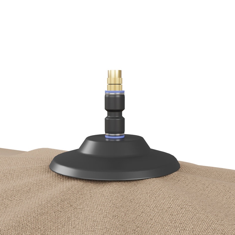 Parasol d'extérieur double face 15 pi avec système de brumisation, sacs de sable et pompe inclus, Beige