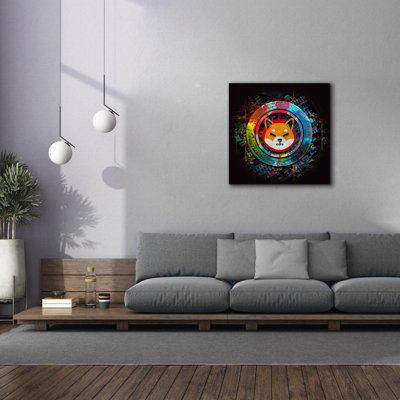 Epic Graffiti 'Shiba Inu Crypto Power' by Epic Portfolio Canvas Wall Art, 37" x 37"