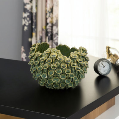 Bol décoratif en céramique corail texturé Nina, 11 po Nina
