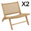 Set Of 2 Teak Garden Lounge Chairs
