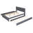 Size Upholstered Platform Bed With Brick Pattern Headboard, With XL Size Trundle And 2 Drawers, Linen Fabric,-1061109645