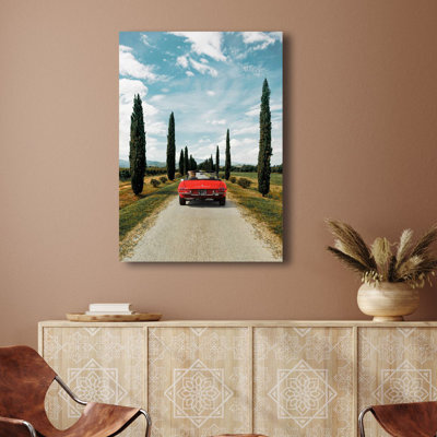 Sportscar In Tuscany - Wrapped Canvas Print