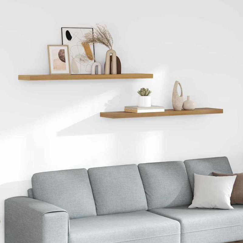 Floating Shelf, 4cm H x 120cm W x 23.5cm D, Brown