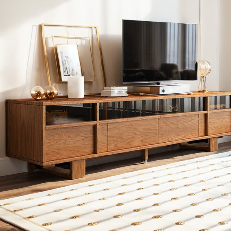 Meuble télé en bois de style rétro, 78.74"