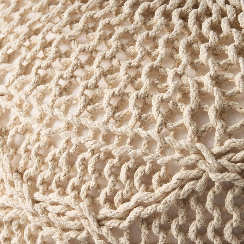 Pouf tricoté 20 x 20, Ivory