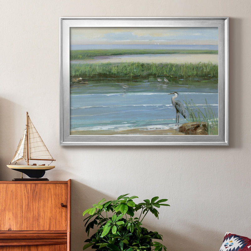 Peace and Calm II - peinture sur toile encadrée, Argent, H 18,5 po x l 24,5 po x P 1,5 po