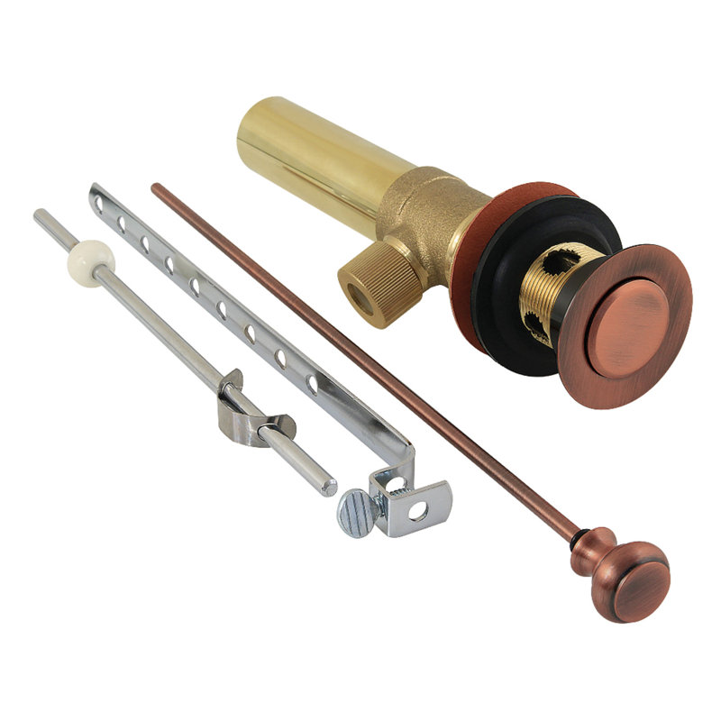 Drain escamotable pour lavabo de salle de bain Kingston, Cuivre antique