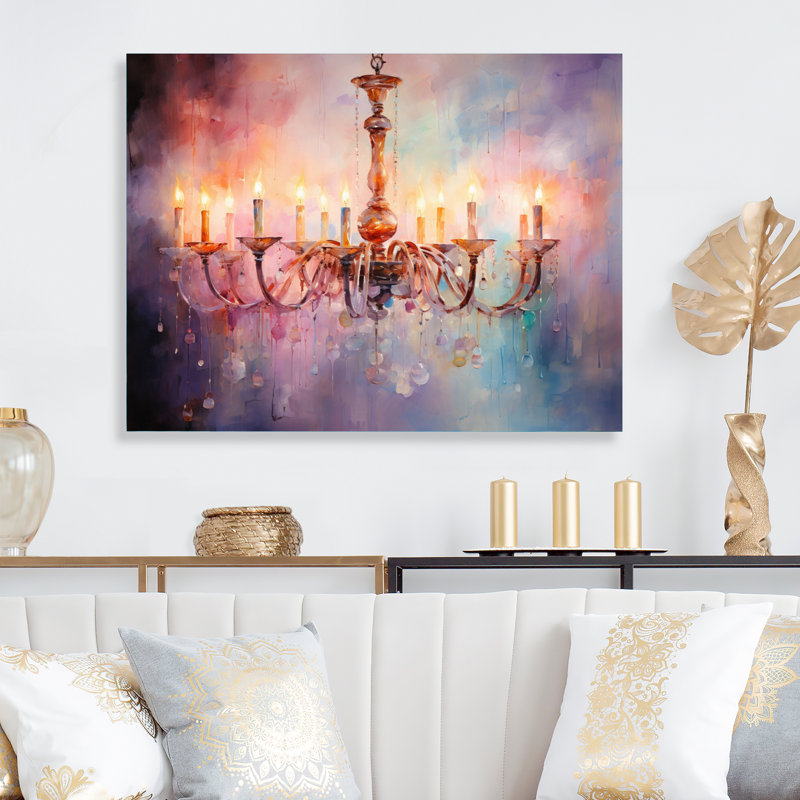 Lustre Serene Illumination Pointillism - impression sans cadre sur métal, H 30 po x l 40 po x P 1 po