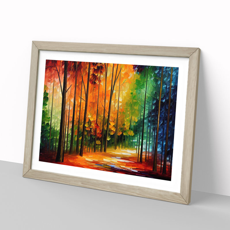 XH1022-7155X Pretty Forest Vol.2 Abstract - Single Picture Frame Print, 25cm H x 34cm W x 2cm D, Oak Framed