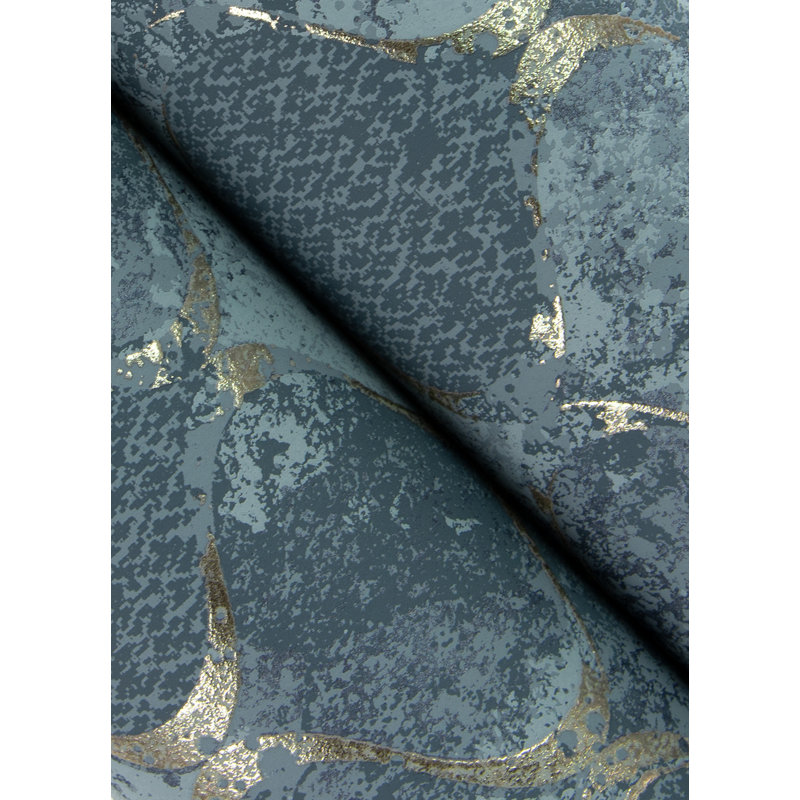 Pilak Metallic Wallpaper Roll, Blue