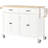 54.3'' Kitchen Island Cart With Solid Wood Top, 4-Door Cabinet, 2 Drawers, Spice & Towel Rack, Locking Wheels, White-1725018594