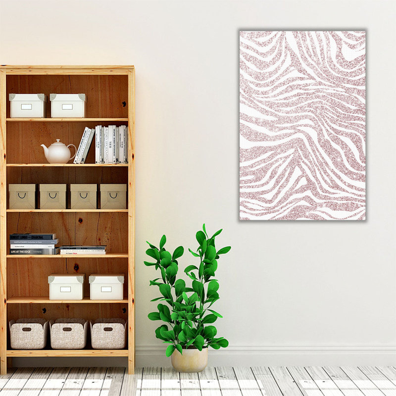 Glitter Zebra V2 - reproduction d'art sur toile, H 24 po x l 16 po