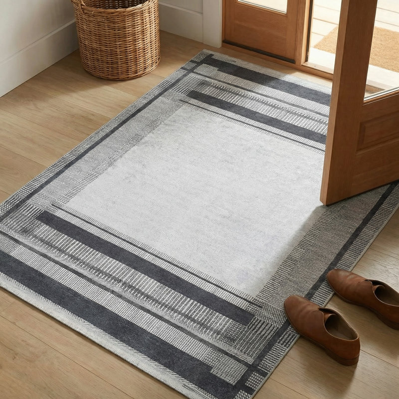 Tapis à rayures marocaines Thambiah, Rectangle 3'4" x 6'7"