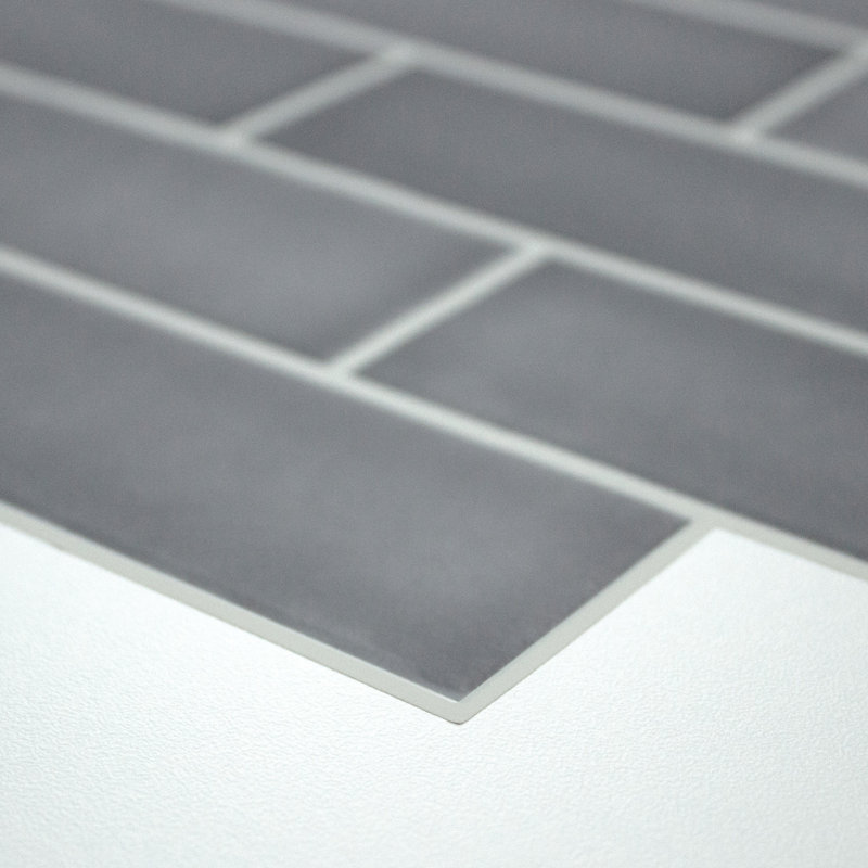 Carrelage style métro auto-adhésif en vinyle 10,5 po x 10,5 po, gris