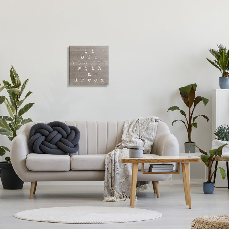 Rustic Gray Wood Inspirational Canvas Wall Art, 17" x 17"