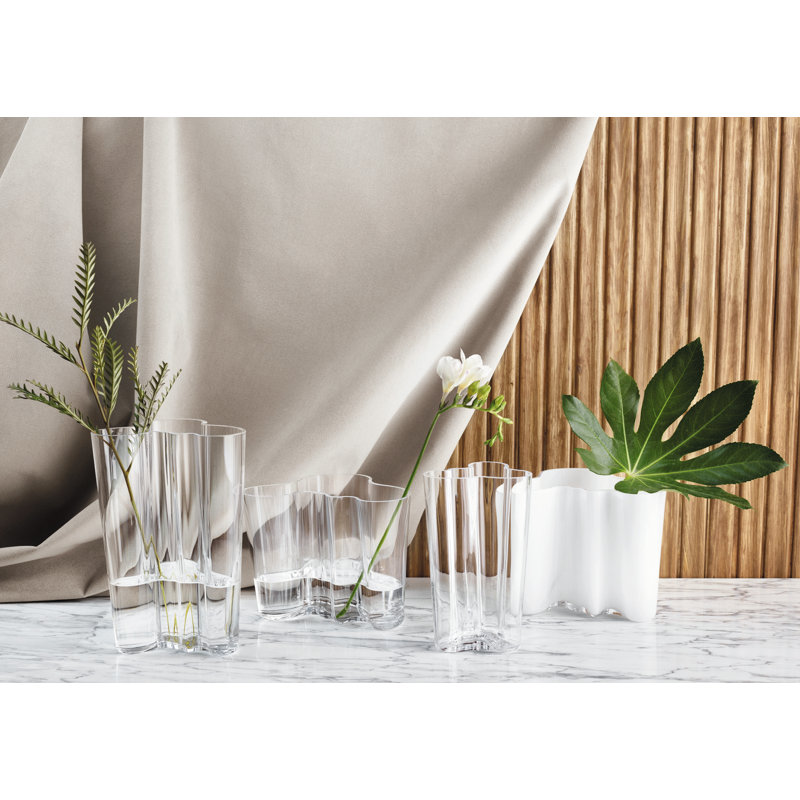 Aalto Glass Table Vase, 4.8" H x 6.9" W x 6.8" D, Clear