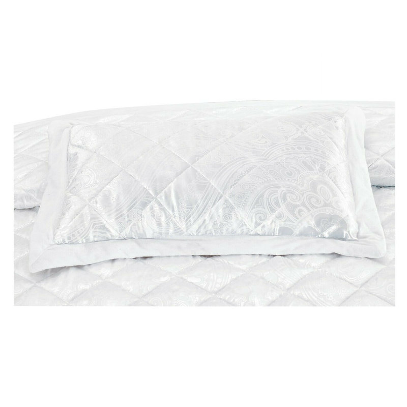 Haith Polyester Floral Bedspread with Pillowcases Included, White, Super King Bedspread - 2 Pillowcases