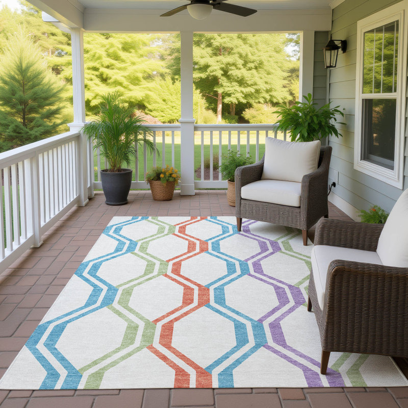 Machine Washable Indoor/Outdoor Chantille ACN2326 Mid-Century Modern Rug, Rectangle 3' x 5'