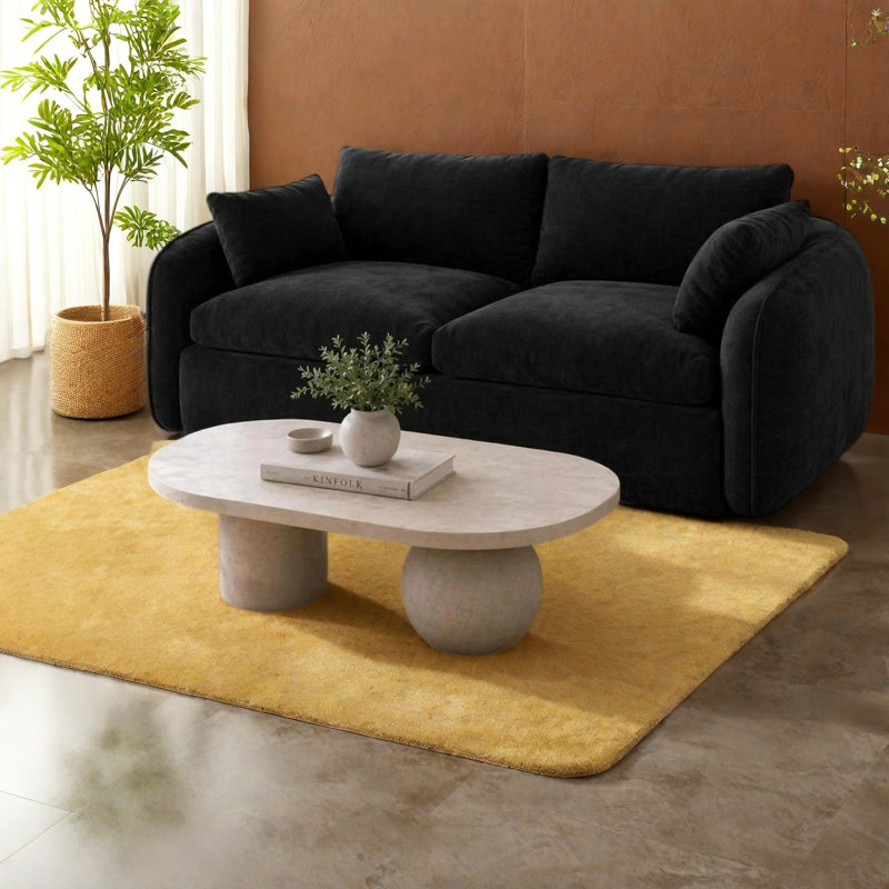 Space Saving Compression Sofas, Black Foam 2 Seater, Modern Contemporary Lounge