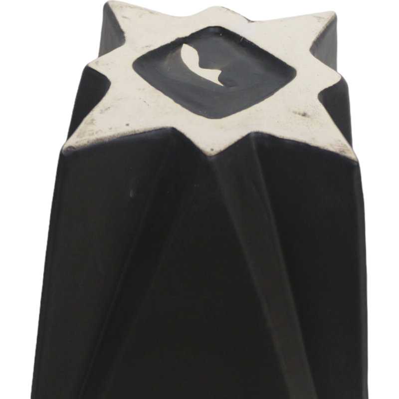 Vase géométrique moderne pour décoration de salon - Grand vase décoratif en céramique pour décoration de table ou de bureau - Noir