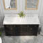 Ensemble de meuble-lavabo à double cuve 60 "avec dessus en pierre reconstituée, lavabo en céramique, peinture à la main Barnhart-1638225160