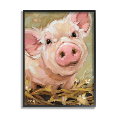«Happy Pig Farm Farm Portrait», estampe numérique par Andrea Lavery