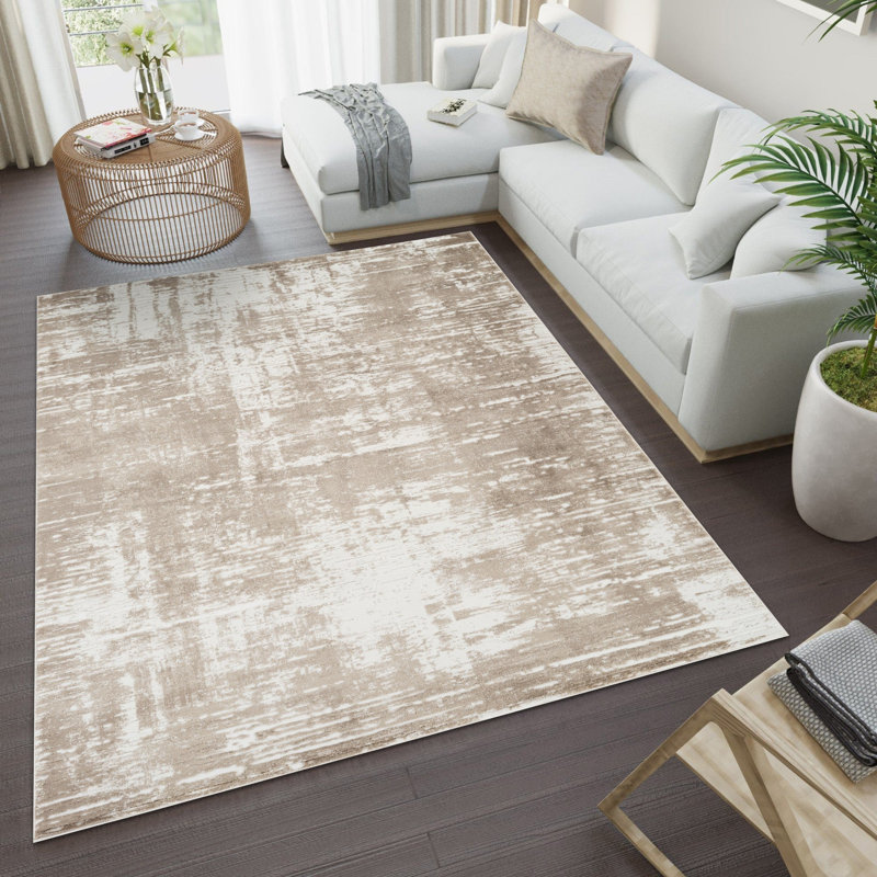 Tapis Akkaya Abstract Modern, Beige-brun, 32 po x 5 pi (80 x 150 cm)