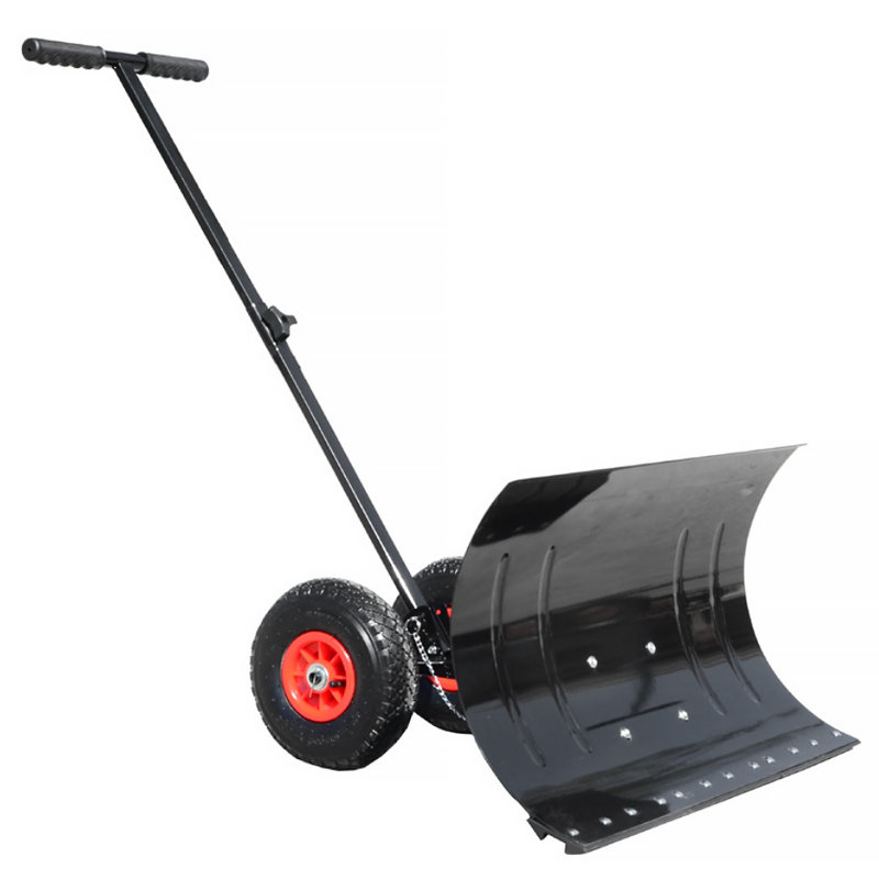 Snow Shovel Pusher Plow with Wheels