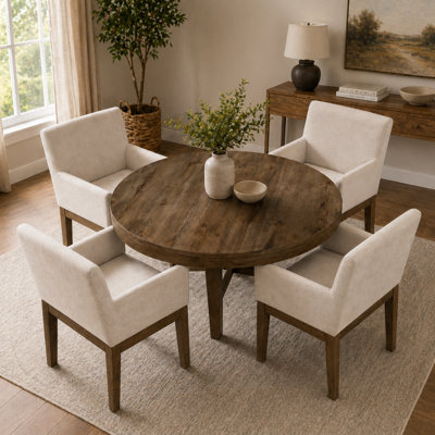 Ardenwood 5-Piece Round Dining Set For 4 – With Arm Chairs