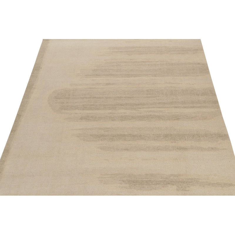 Distressed Homage Hand Knotted Wool Abstract Area Rug, Rectangle 13' x 18'
