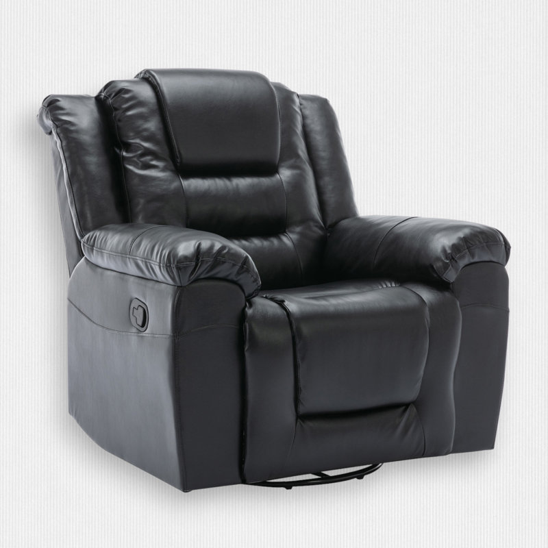 Dreauna Faux Leather Home Theater Seat, Black