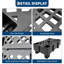 Palettes en plastique robustes emboîtables et empilables - paquet de 8, carreaux de palette de plancher ventilés 19,7 po x 11,8 po x 3,9 po pour le garage, l'entrepôt, le rangement du sous-sol, matériau PEHD - noir, ensemble de 8 pièces en noir-123829931