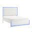 Grand lit avec tête de lit tapissier à 8 lumières DEL pour mobilier de chambre à coucher 1 pièce