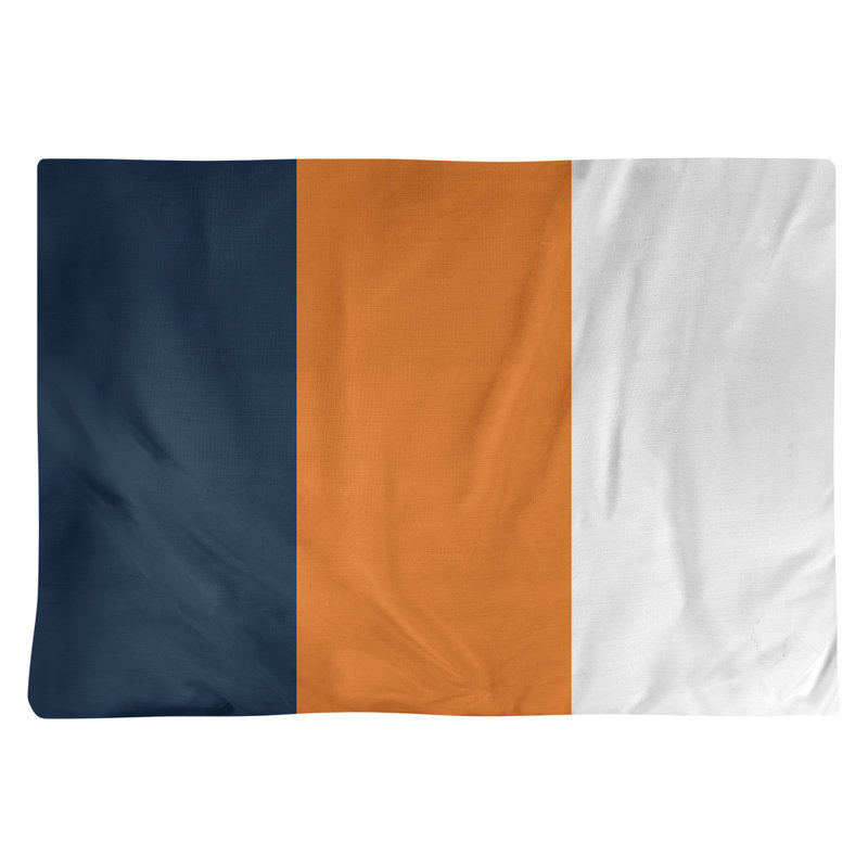 Striped Rectangle Placemat, Blue/Orange Middle, Cotton Twill