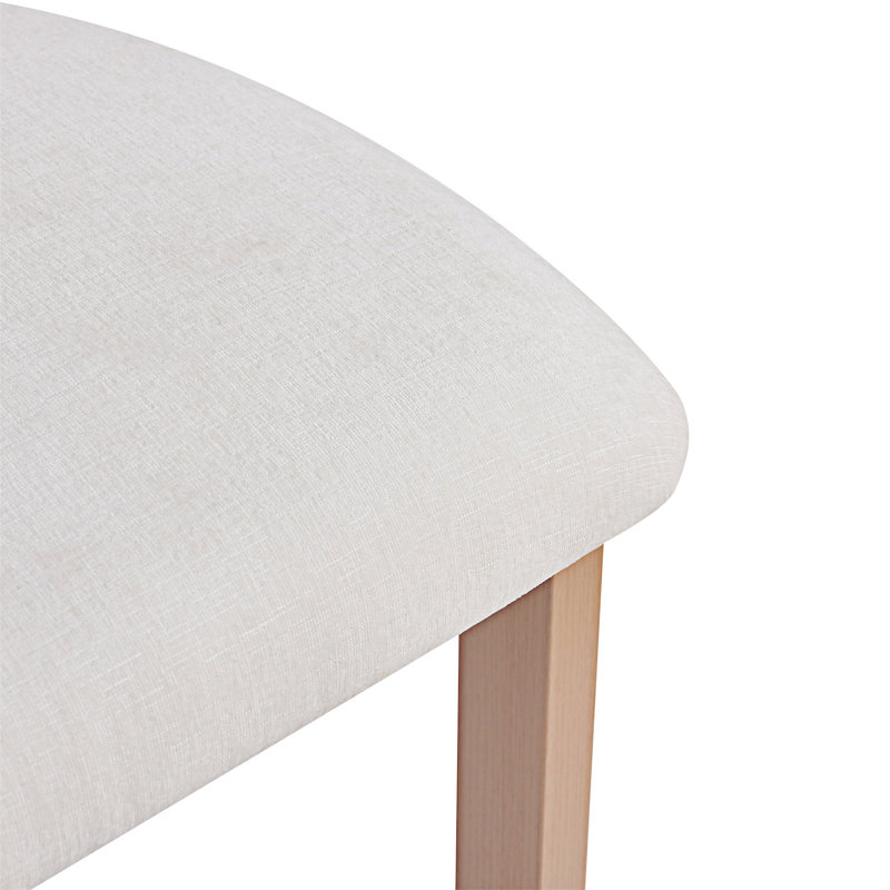 Chaise d'appoint rembourrée (ensemble de 2), Beige, Naturel