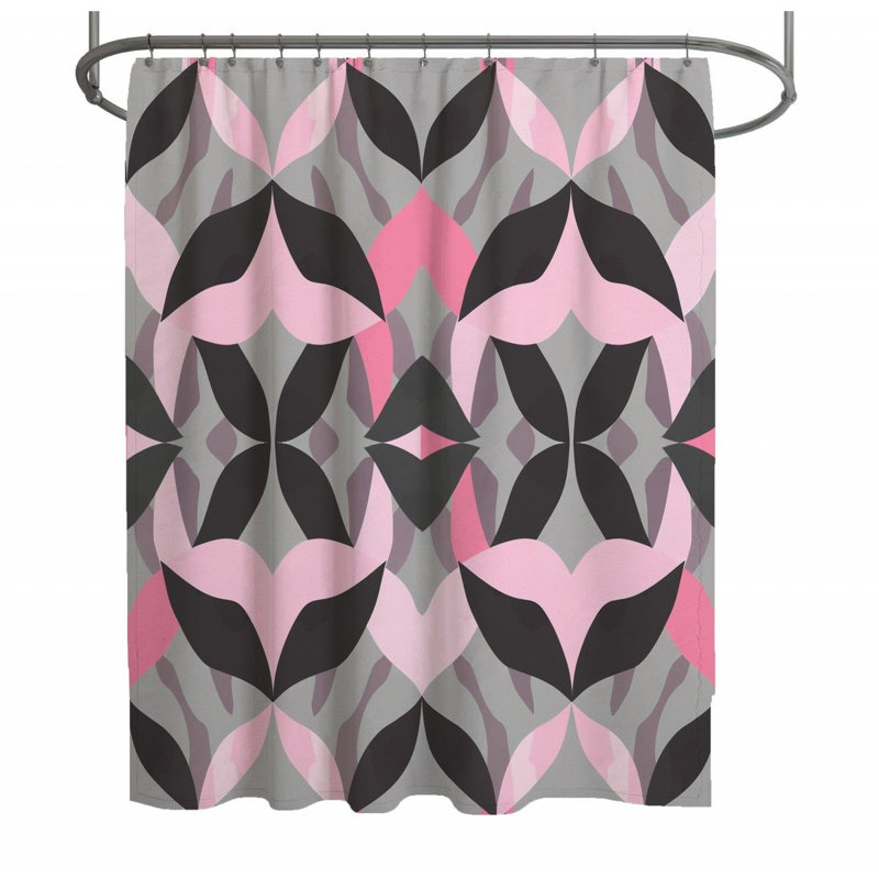 Rideau de douche à motif rose et gris - technologie Cool, H 93 po x l 70 po