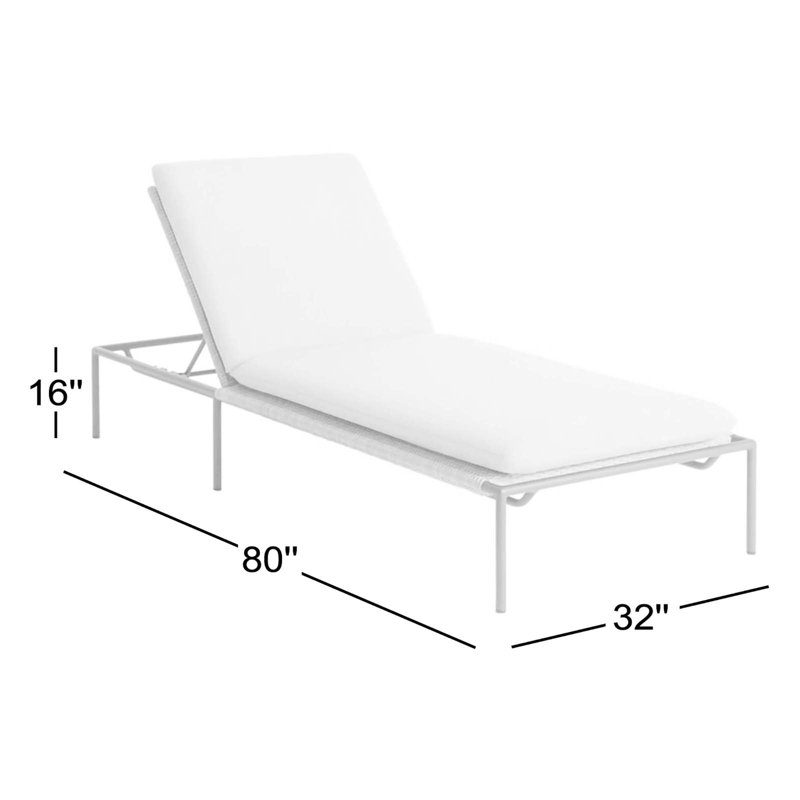 Chaise longue d'extérieur Dog Days, Blanc, Lierre Sunbrella
